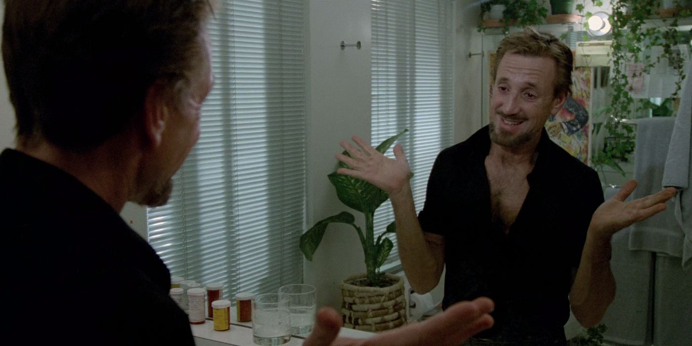 Roy Scheider looking at the mirror as part of his morning routine in Bob Fosse&rsquo;s &lsquo;All That Jazz&rsquo;