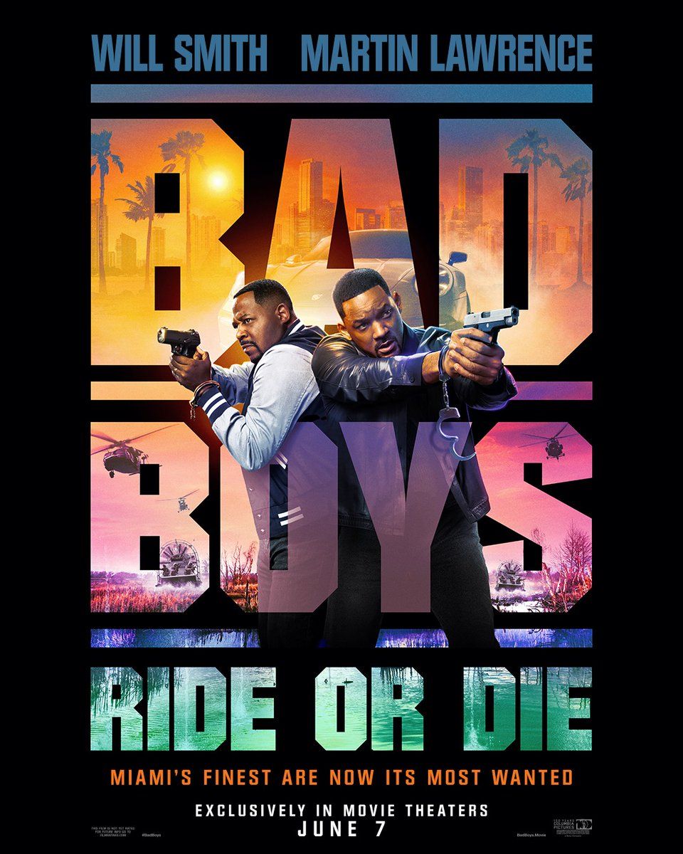 Martin Lawrence and Will Smith pointing guns on the poster for Bad Boys Ride Or Die