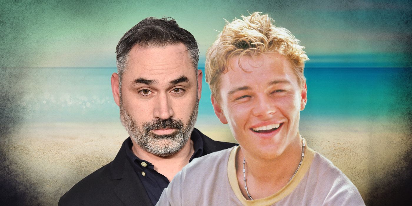 Custom image of Alex Garland next to Leonardo DiCaprio as Richard from The Beach
