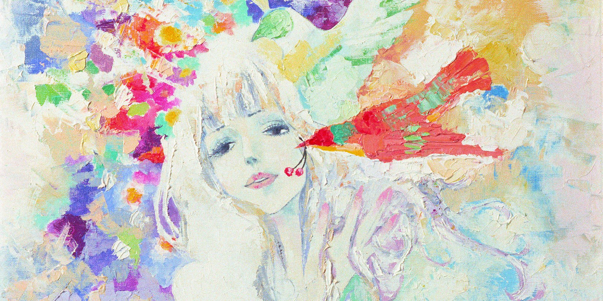 Belladonna of Sadness character surrounded by bright colors