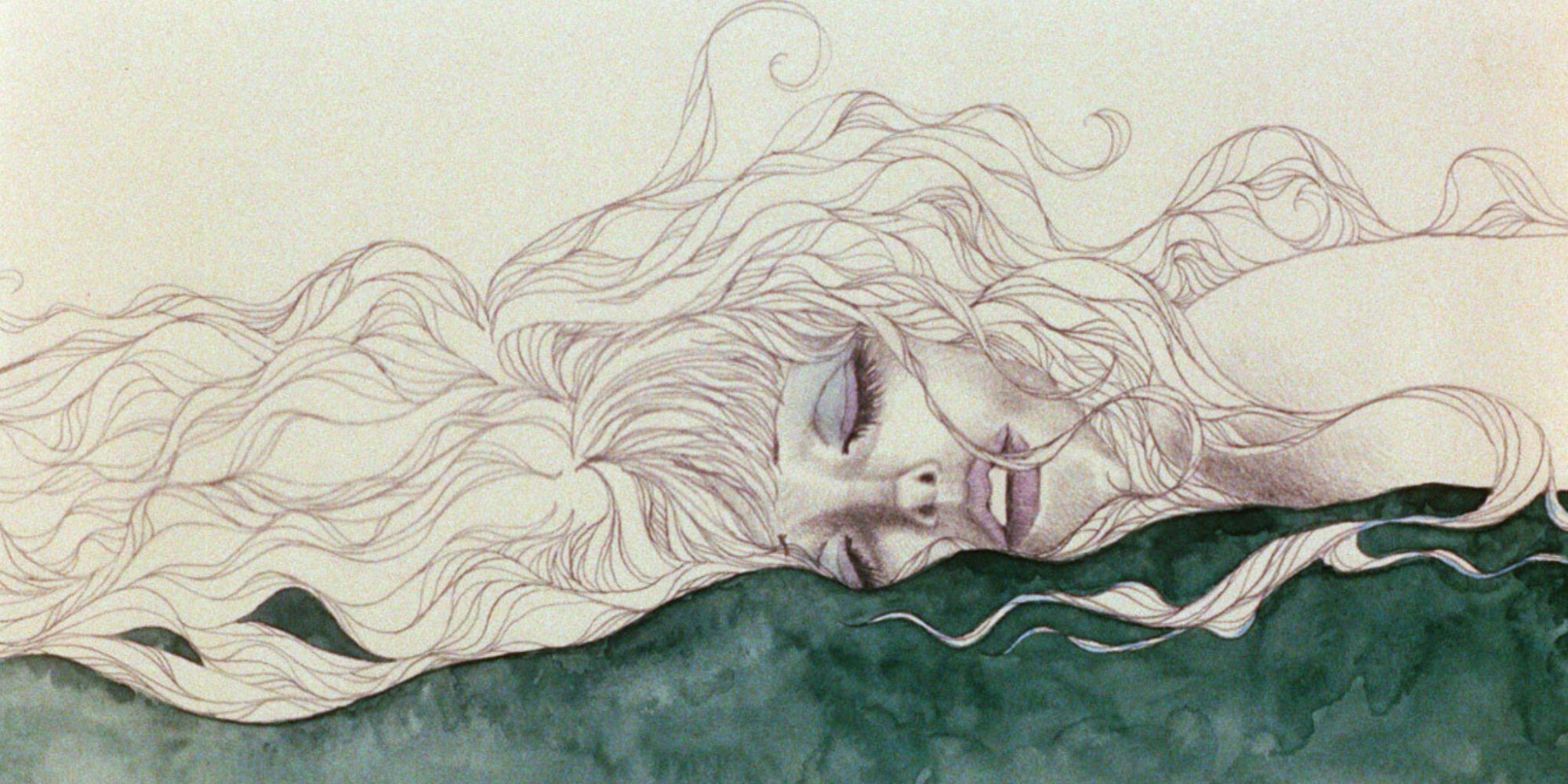 A young woman lies with her eyes closed in the movie ``Belladonna of Sorrow''