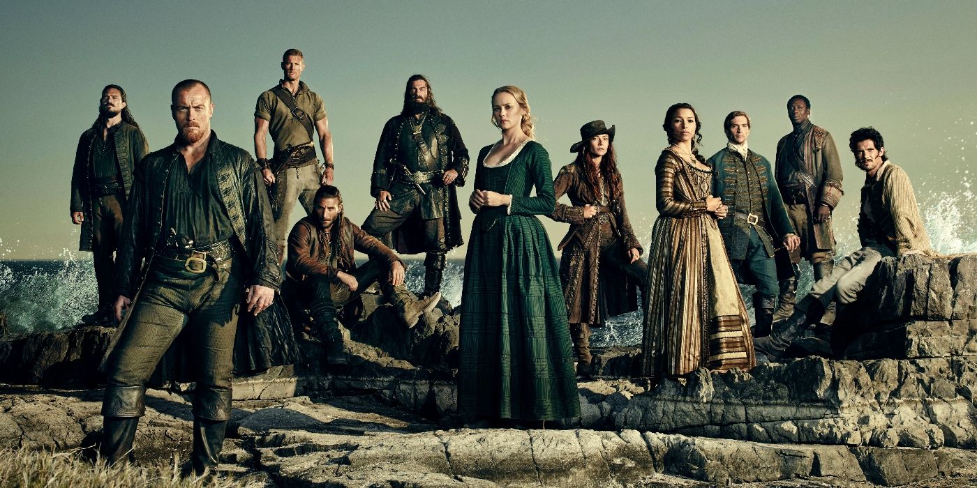 The cast of Black Sails in a promo for Season 3