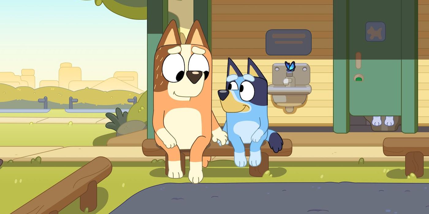 Chilli (Melanie Zanetti) talking with Bluey in Bluey