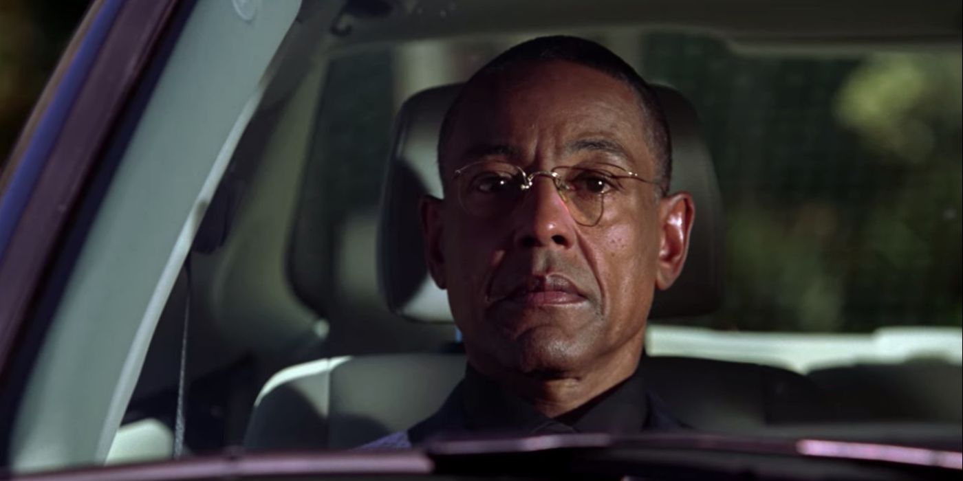 Gus Fring stares from his car 