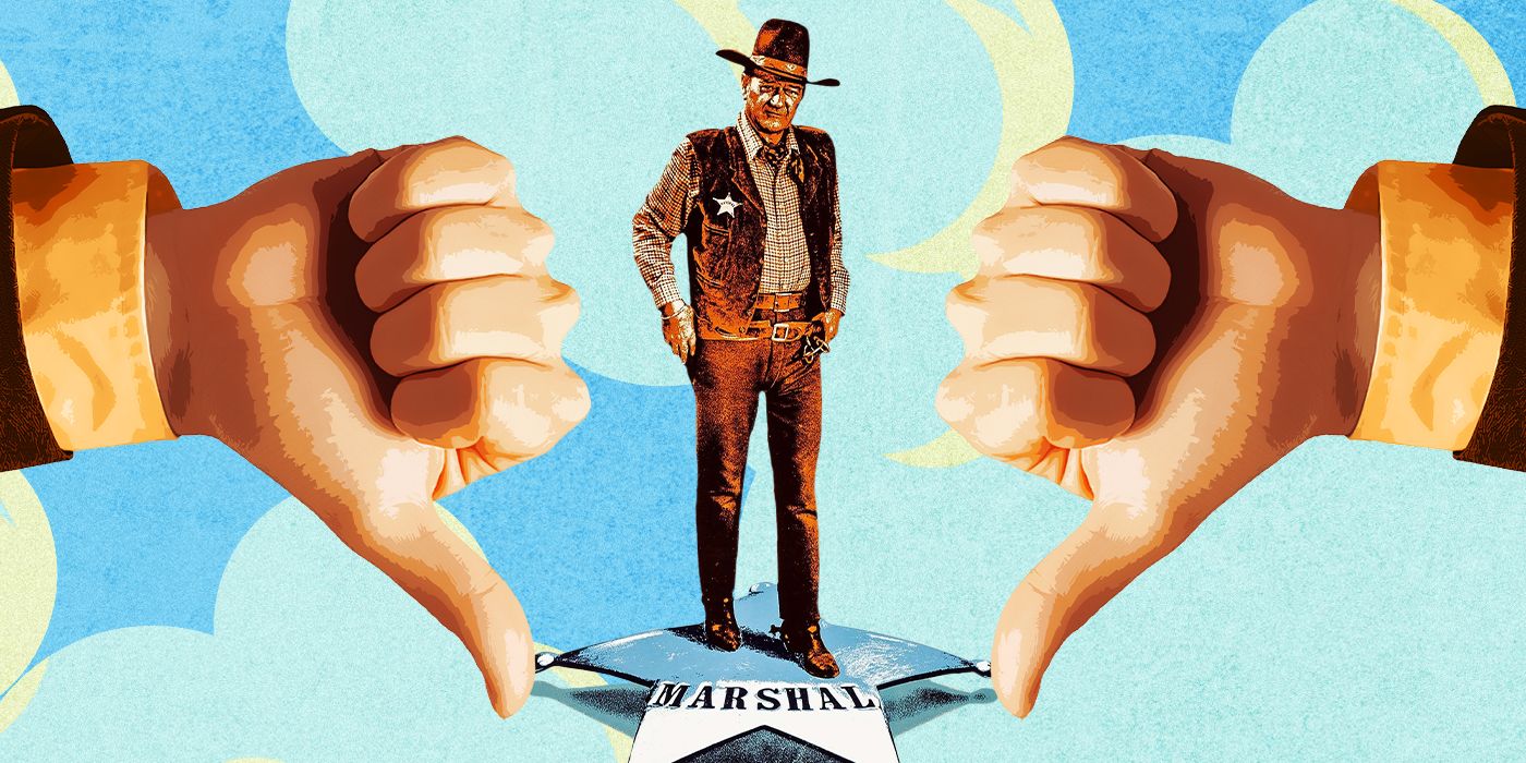 A custom image of John Wayne in Cahill US Marshal with two thumbs down