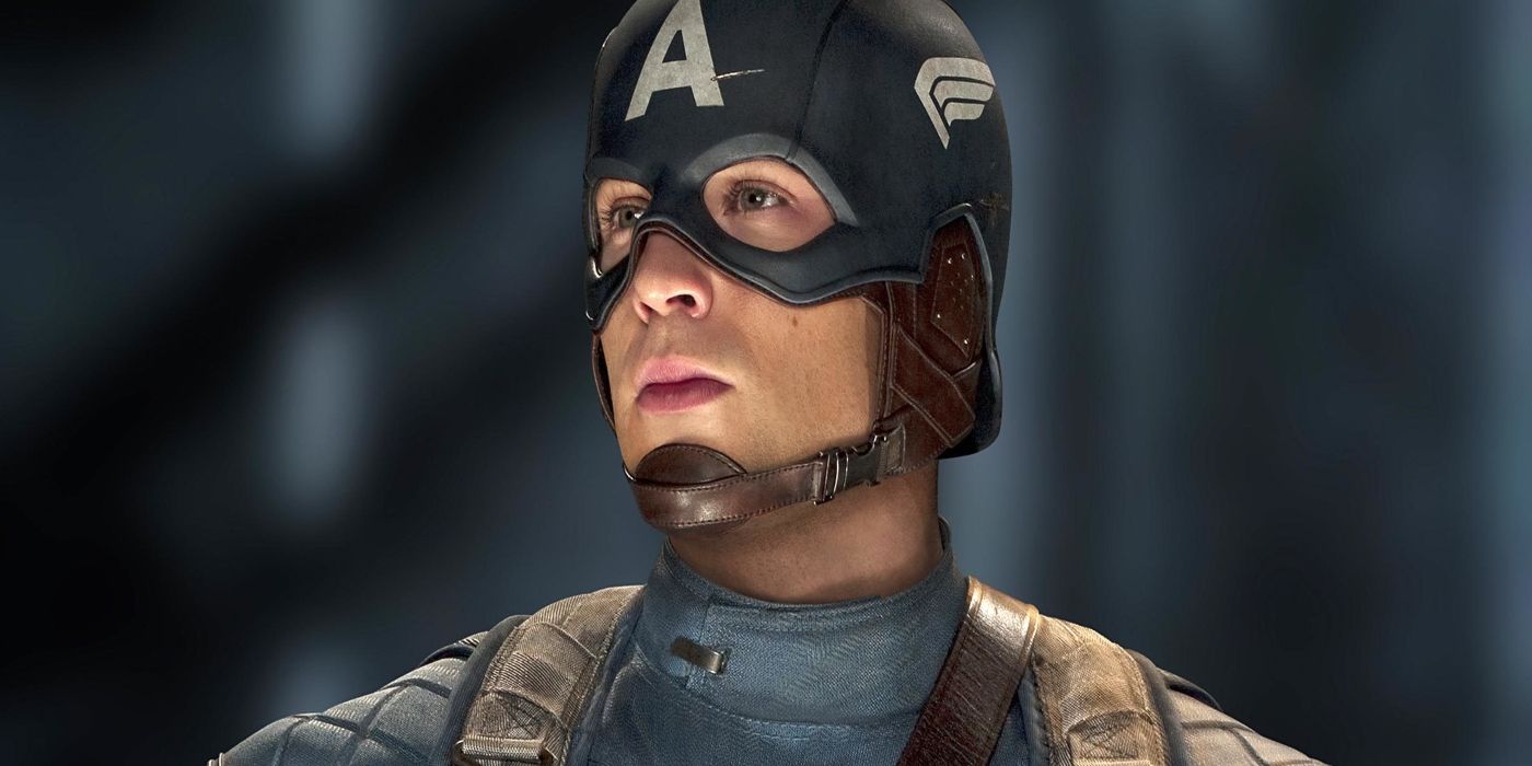 Captain America (Chris Evans) looking to the distance in 'Captain America: The First Avenger.'