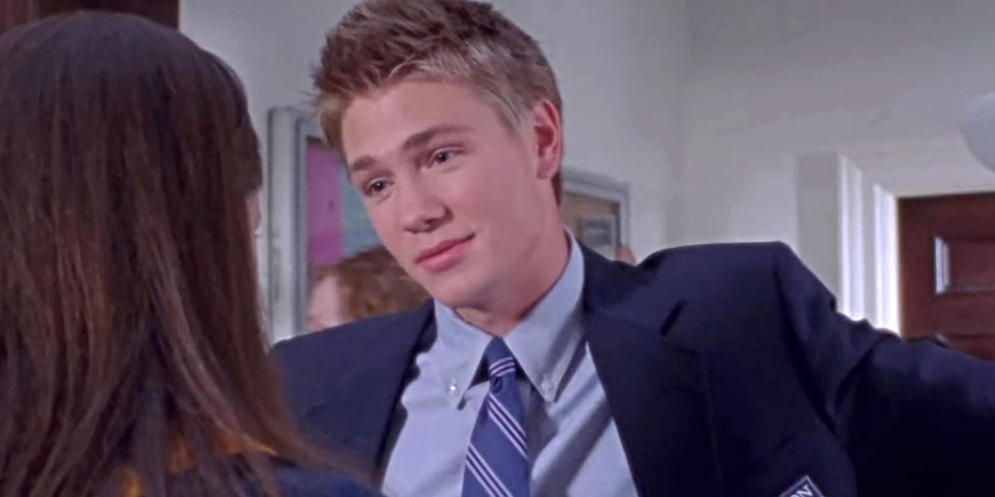 Chad Michael Murray as Tristan Dugray, wearing his Chilton uniform and smiling on Gilmore Girls