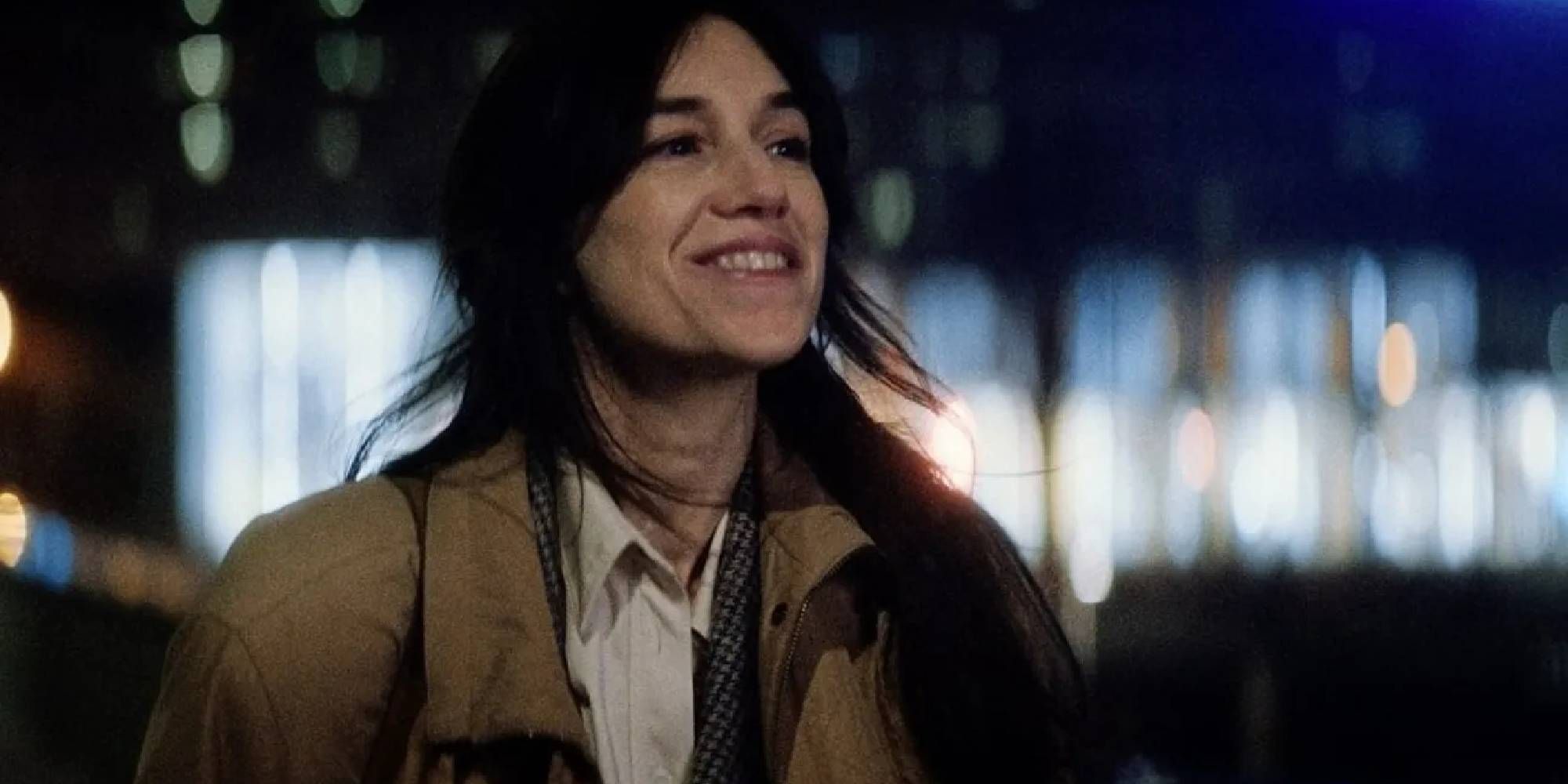 Charlotte Gainsbourg smiling in The Passengers of the Night.