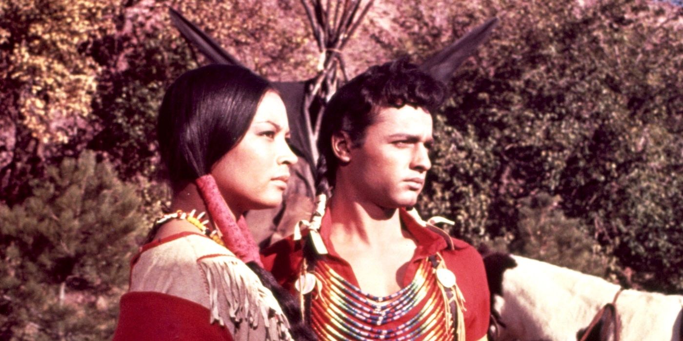 Nancy Hsueh and Sal Mineo in Cheyenne Autumn
