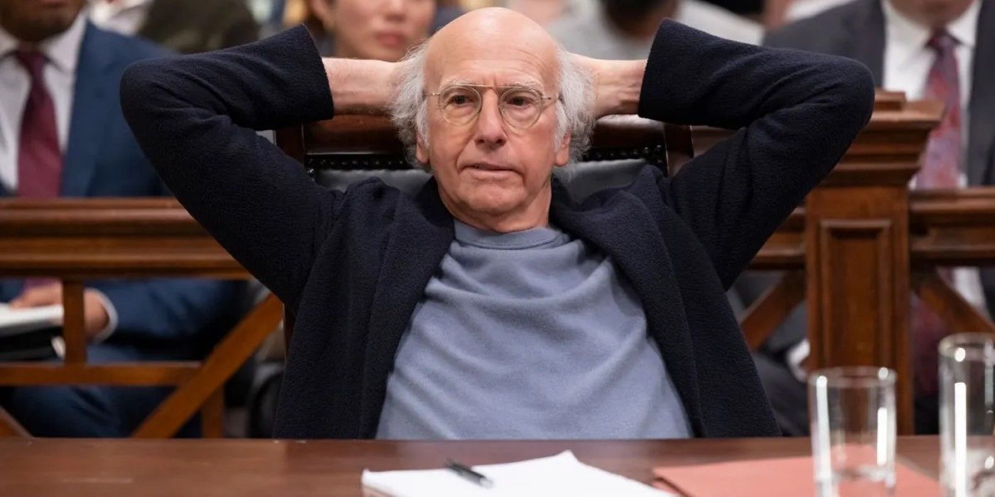 Larry David in court with his hands on his head during 'Curb Your Enthusiasm' series finale
