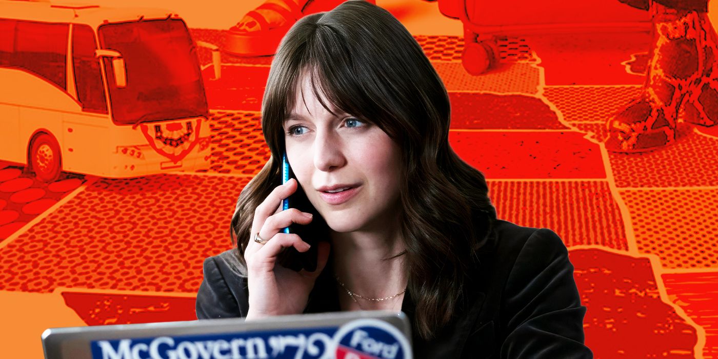 Custom image from Jefferson Chacon of Melissa Benoist on a phone at a laptop for The Girls on the Bus