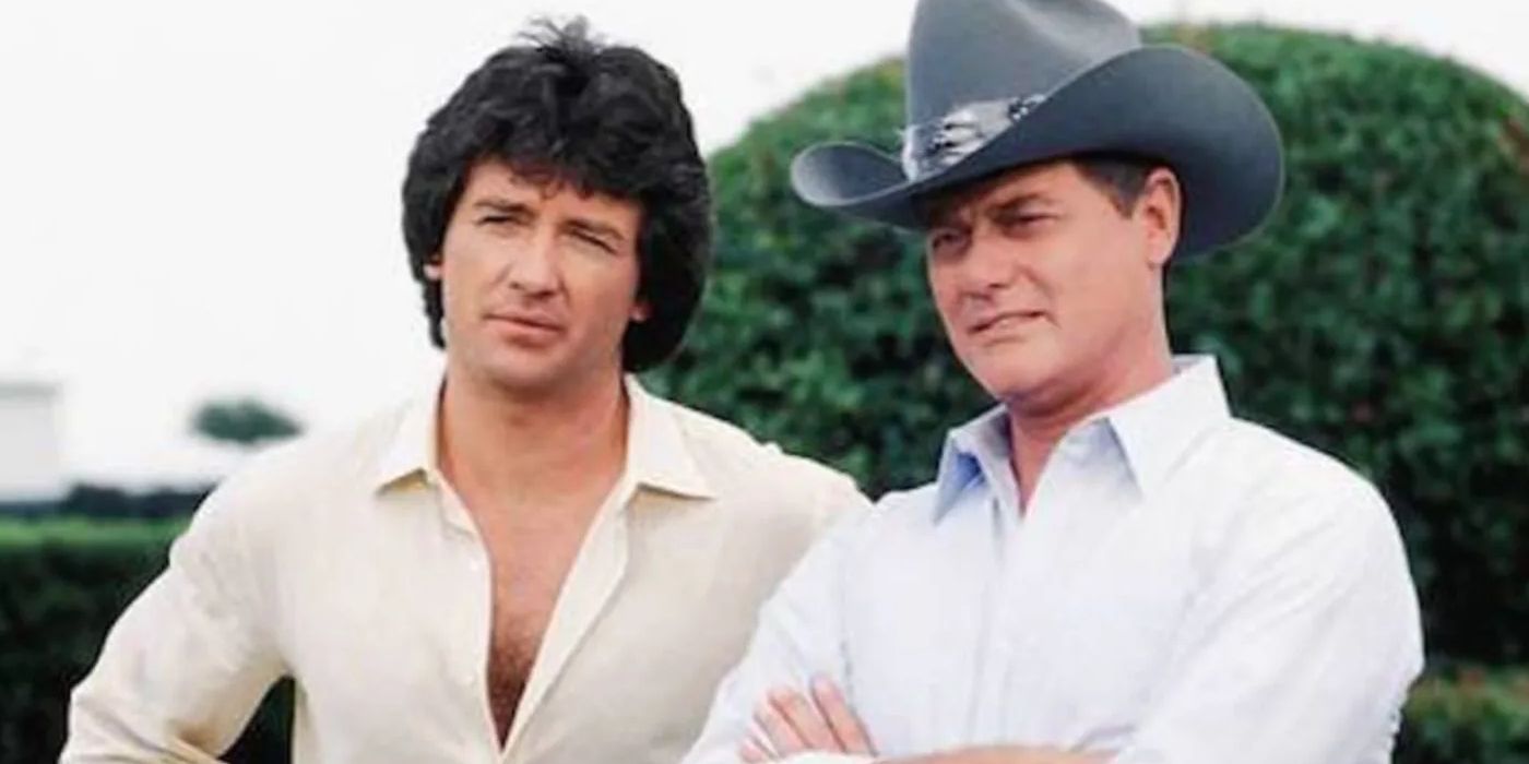 Patrick Duffy and Larry Hagman in Dallas