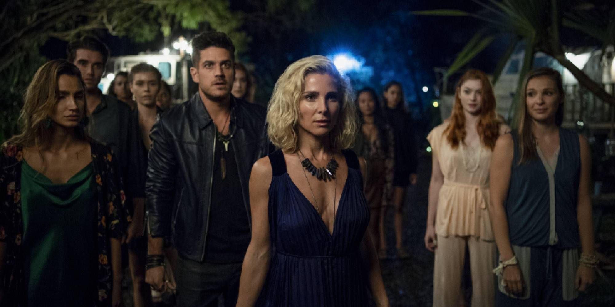 Elsa Pataky in Tidelands surrounded by other characters.