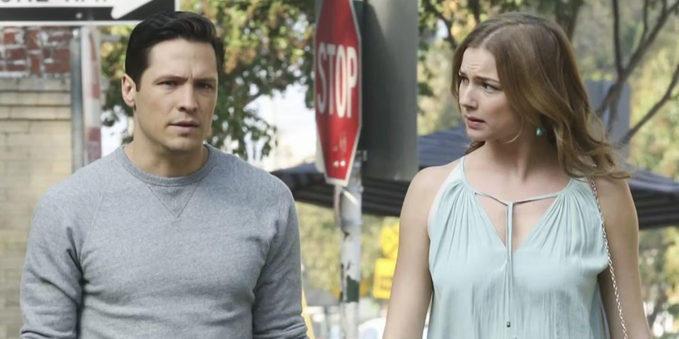 Emily VanCamp as Emily Thorne and Nick Wechsler as Jack Porter in Revenge