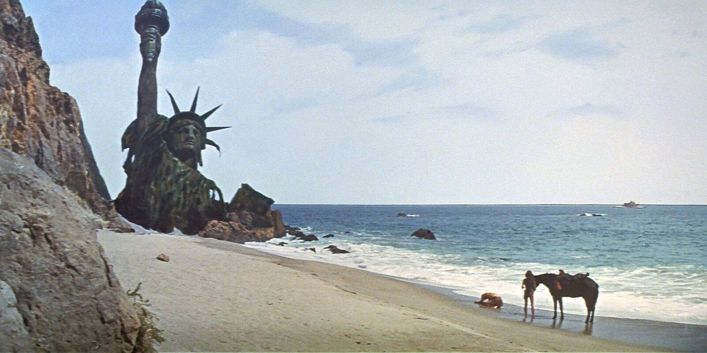 The iconic final scene from 1968's 'Planet of the Apes'