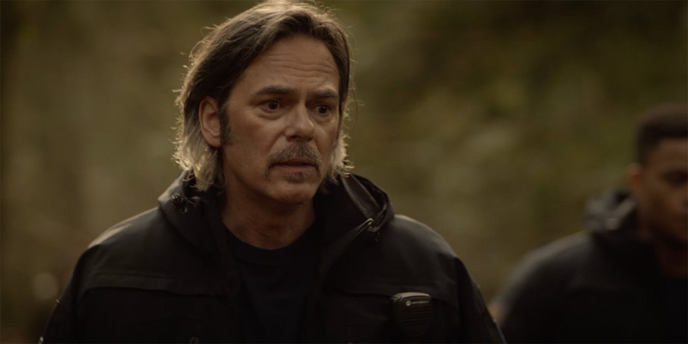 Vince Leone (Billy Burke) on a call in 'Fire Country.'