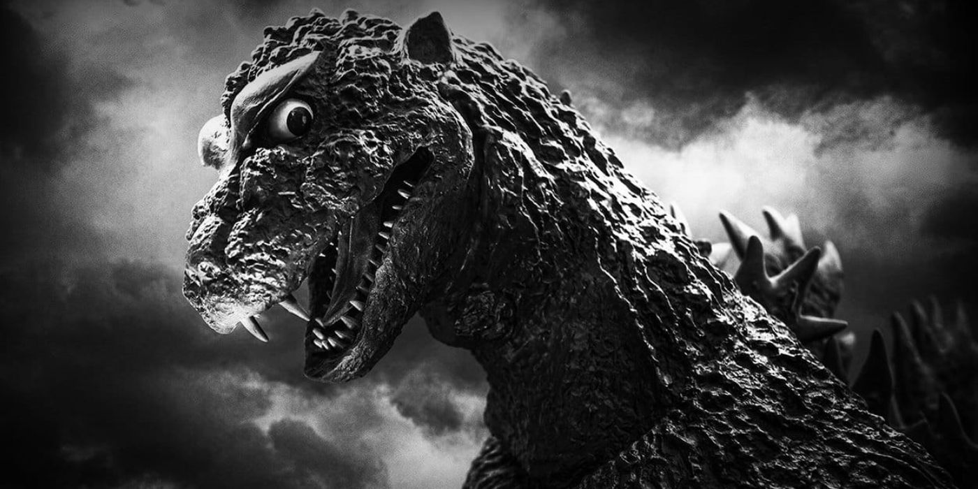 Godzilla is seen in a close-up from 1954's 'Gojira' (Godzilla)