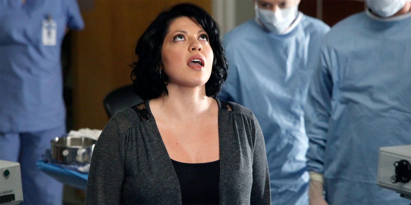 Sara Ramírez as Dr. Callie Torres singing in the Grey's Anatomy musical episode