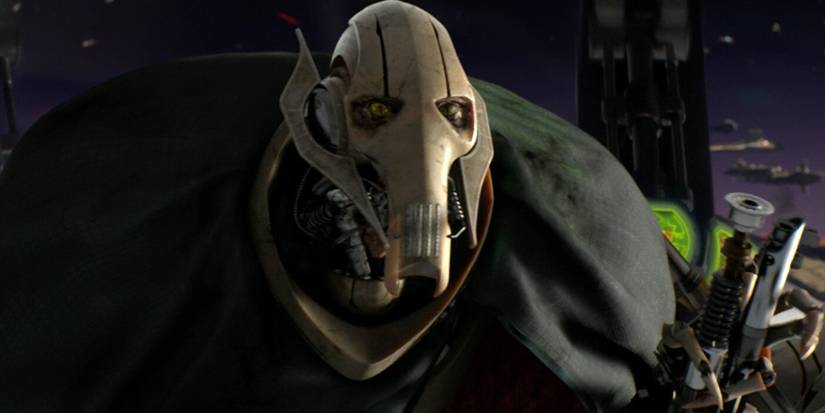 General Grievous looking intently ahead in Star Wars: Episode III - Revenge of the Sith.