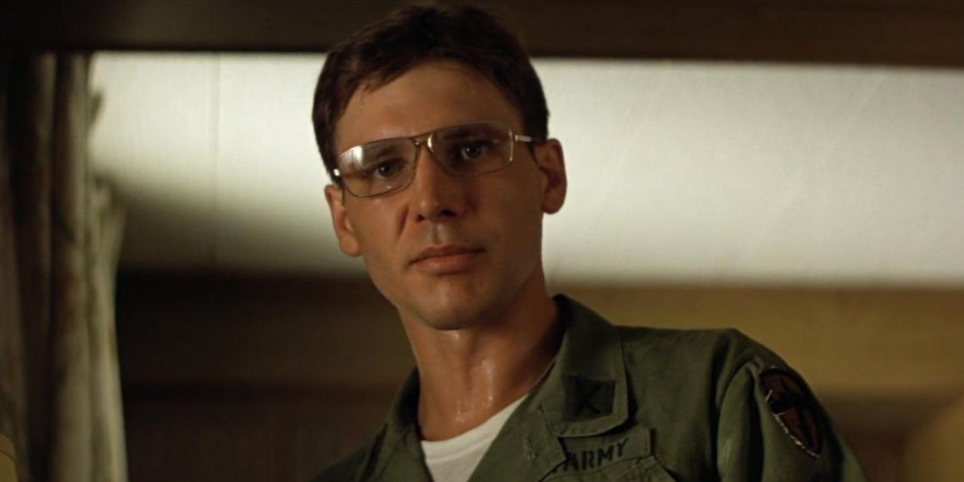 Harrison Ford wearing glasses and a uniform in Apocalypse Now as General Lucas