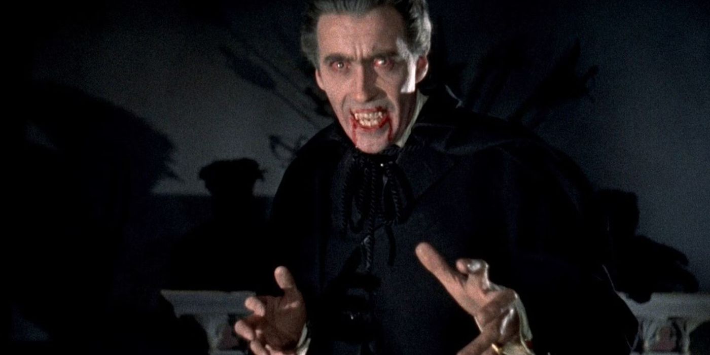 Drácula goteando sangre de su boca en Horror of Dracula