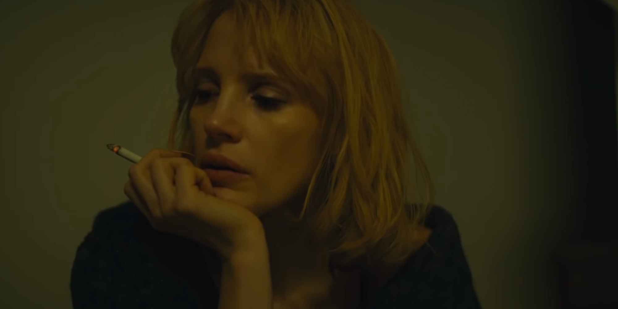 Jessica Chastain smoking a cigarette in 'A Most Violent Year'