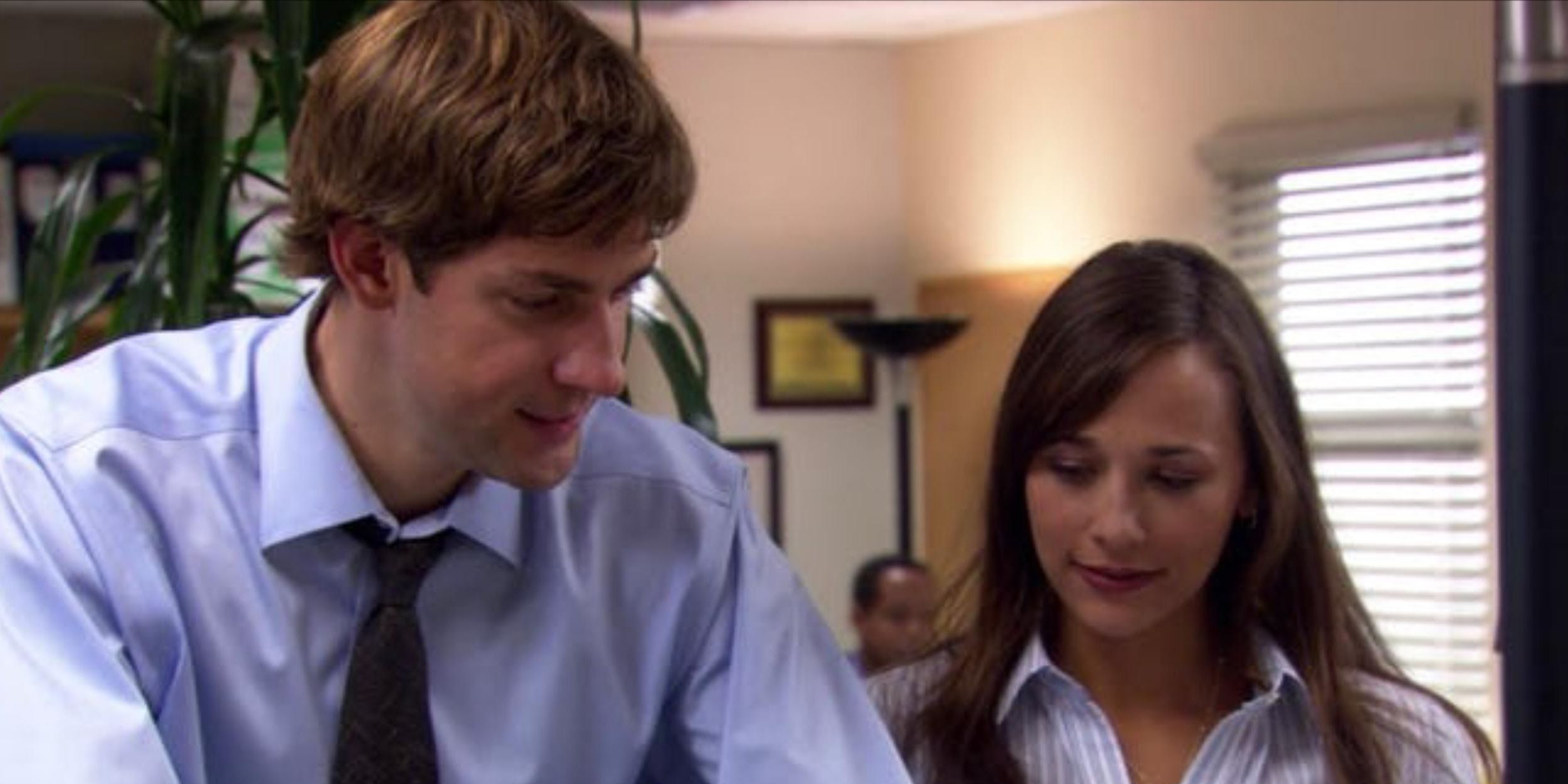 John Krasinski as Jim and Rashida Jones as Karen in The Office episode The Convict