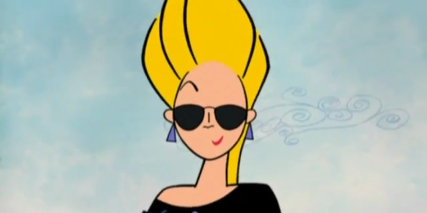 Johnny Bravo after being turned into a woman
