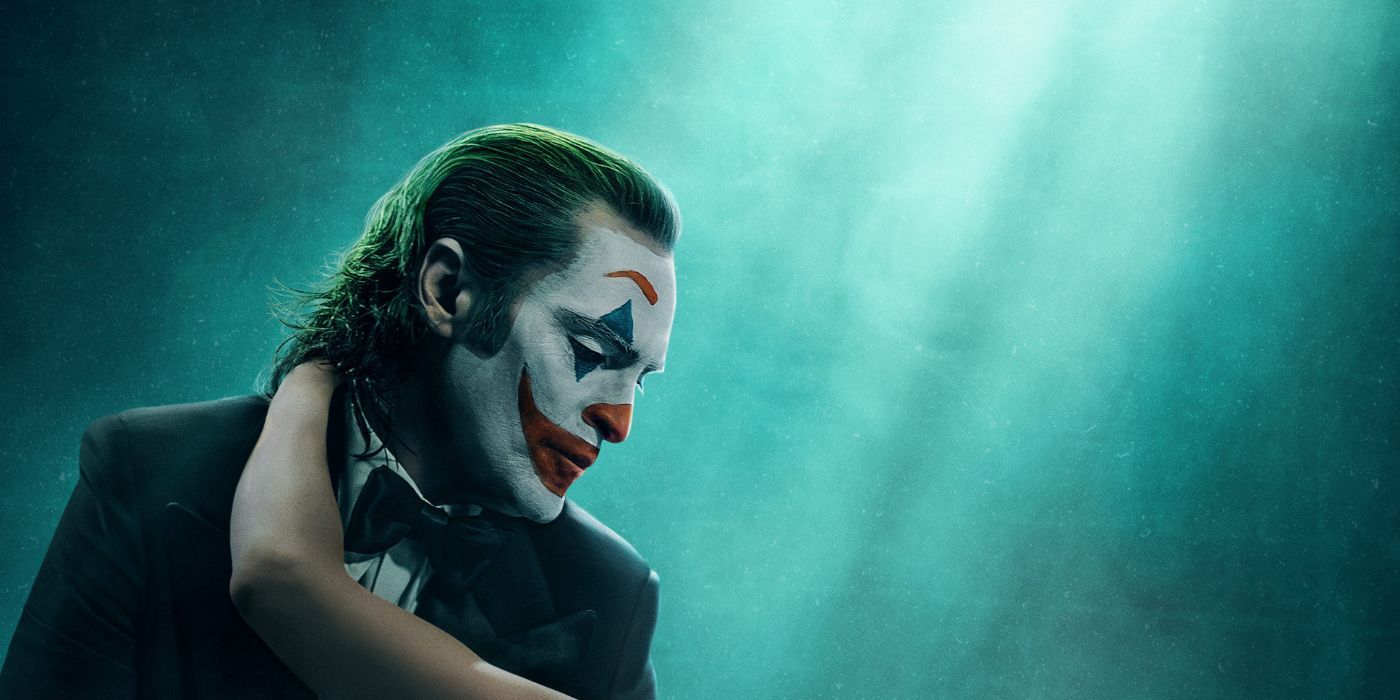 Joaquin Phoenix as Arthur Fleck on the poster for Joker: Folie A Deux.