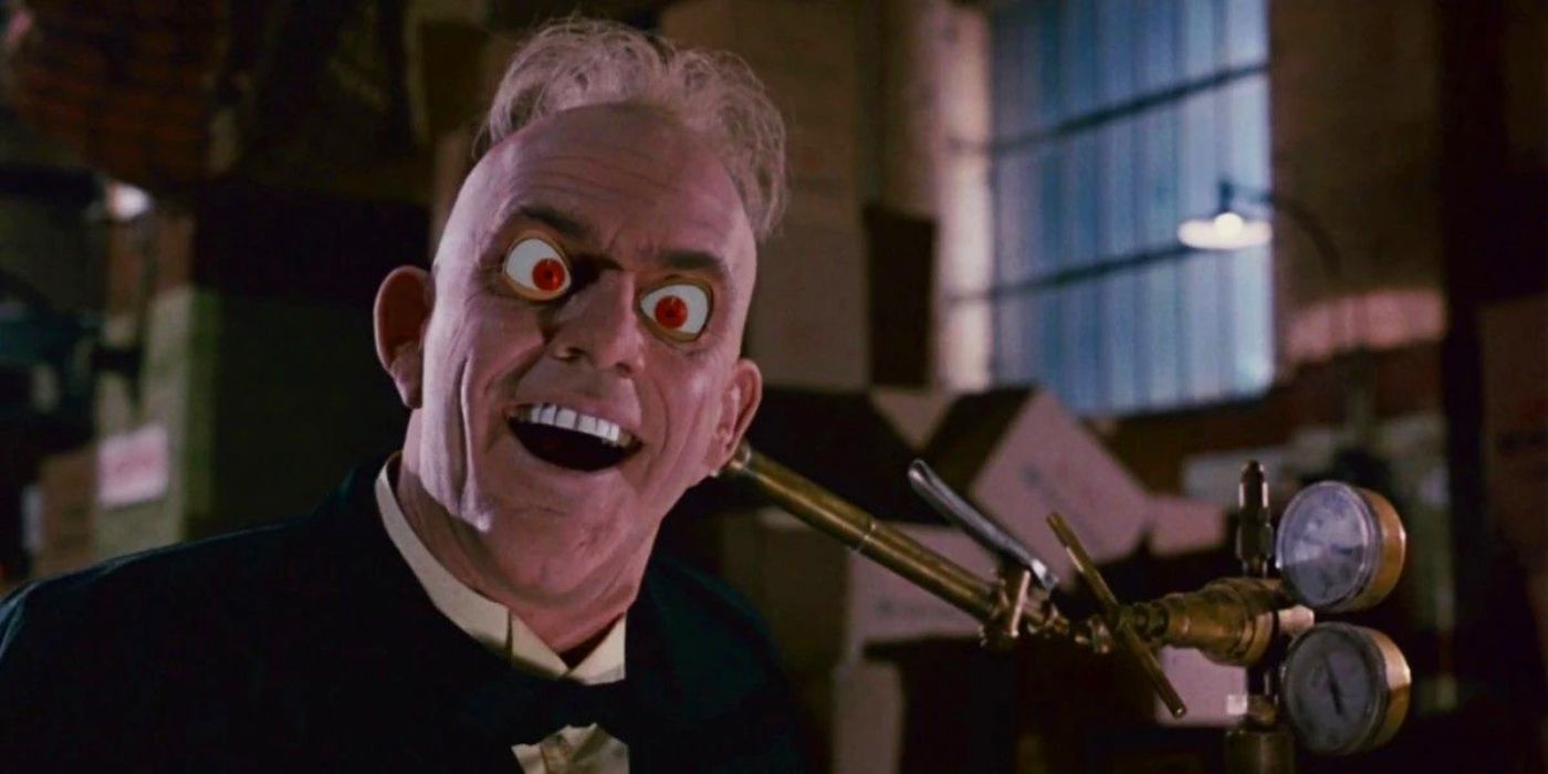 Judge Doom (Christopher Lloyd) reveals he's a toon with glowing eyes in Who Framed Roger Rabbit