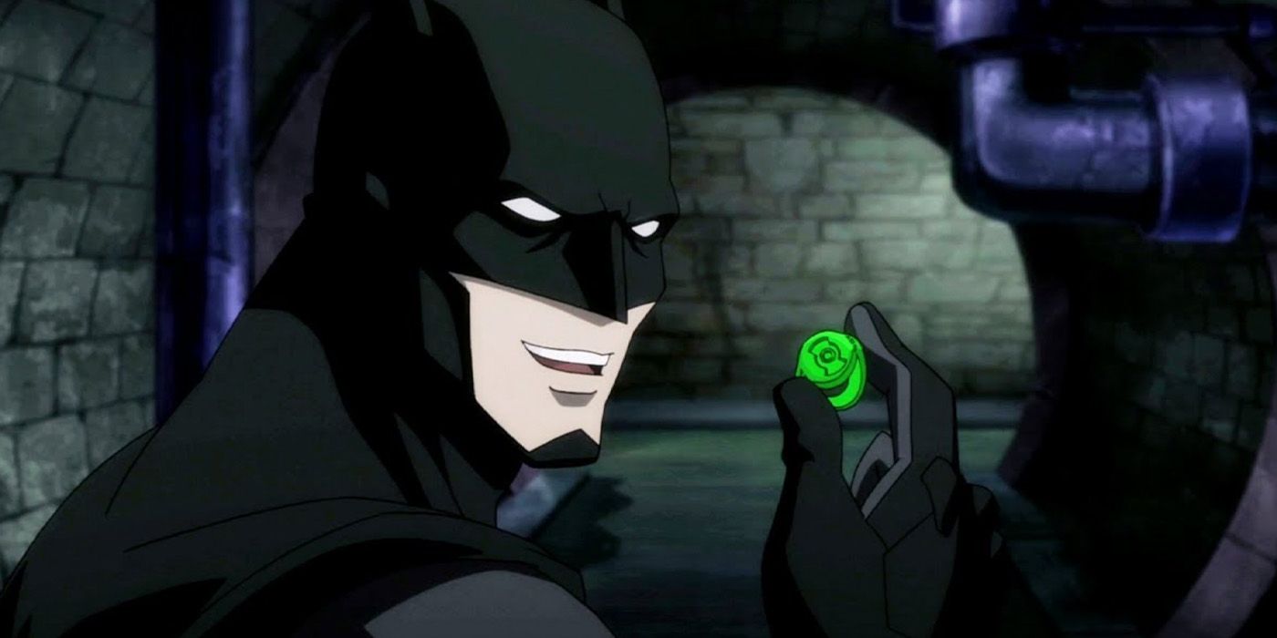 Batman (Jason O'Mara) steals Green Lantern's ring in 'Justice League: War'