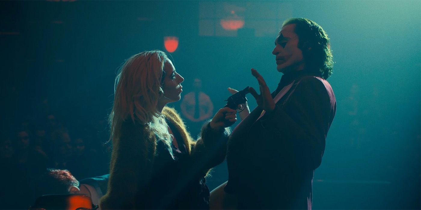 Lady Gaga as Harley Quinn and Joaquin Phoenix in Joker: Folie à Deux