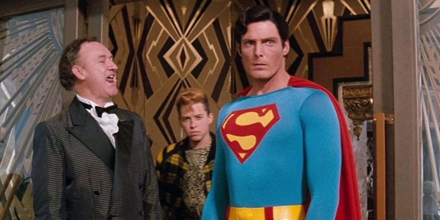 Lex Luthor (Gene Hackman) mocks Superman (Christopher Reeve) in 'Superman IV: The Quest for Peace.'