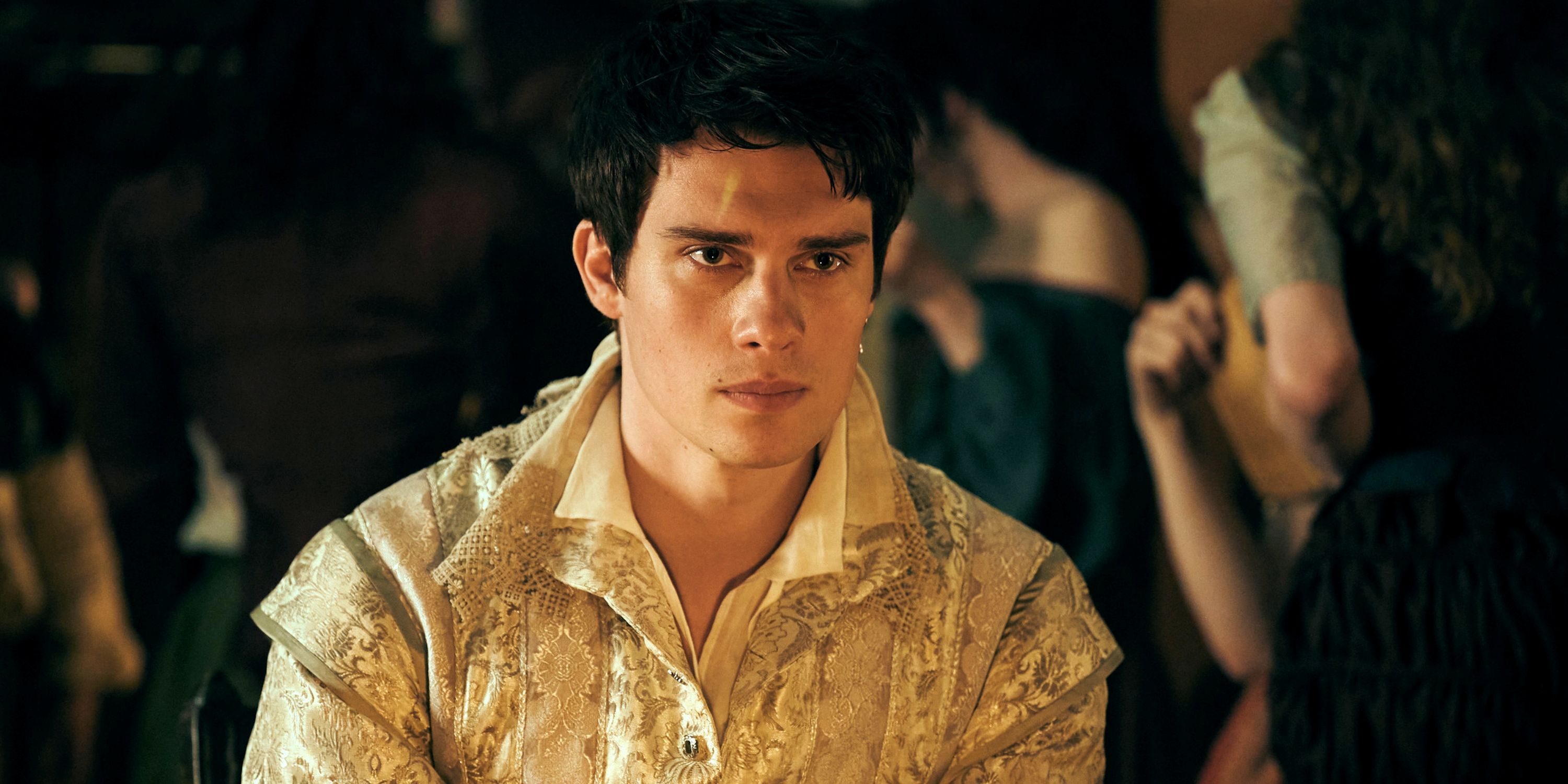 Nicholas Galitzine as George Villiers in a close-up in Episode 3 of Season 1 of Starz's Mary & George