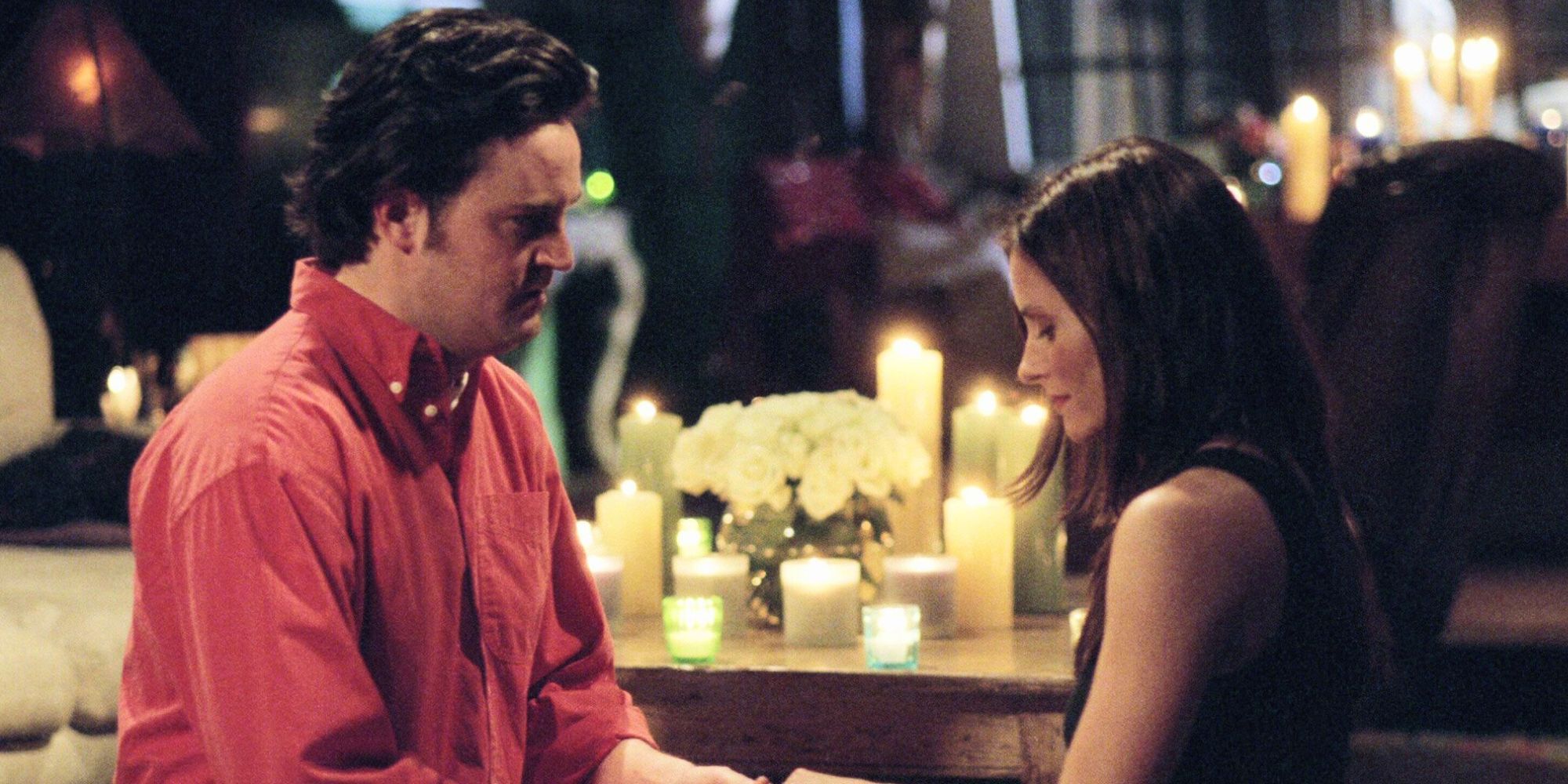 Chandler Bing proposing to Monica Geller in Friends