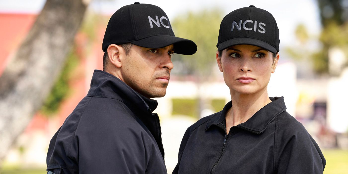 Nicholas “Nick” Torres and Jessica Knight standing outside in their uniforms in NCIS