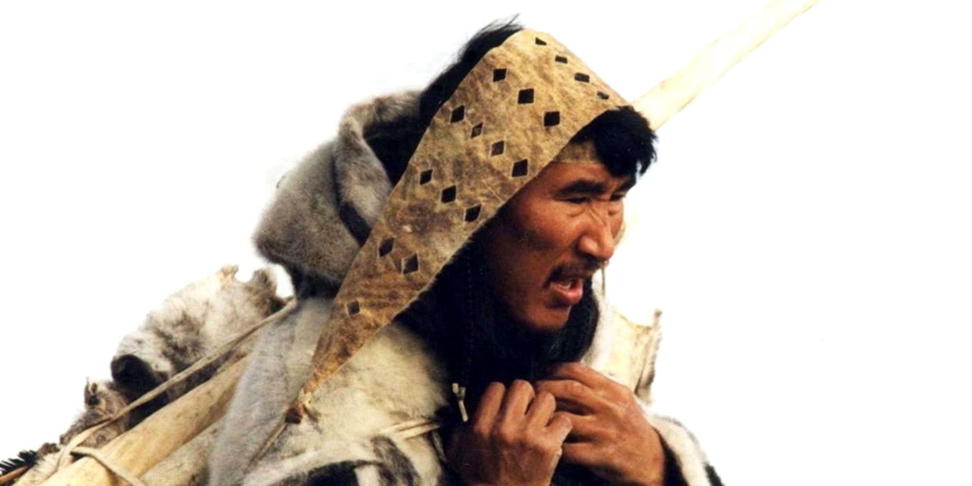 Atanarjuat with an expression of hardship in 'Atanarjuat The Fast Runner' (2001)