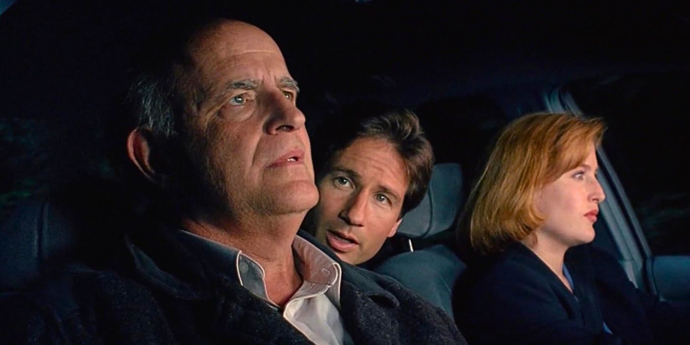 Peter Boyle, David Duchovny and Gillian Anderson drive and talk from The X-Files episode Clyde Bruckman&rsquo;s Final Repose