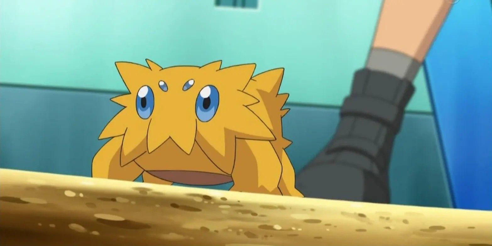 A still from the Pokémon anime featuring Joltik, the Attaching Pokémon.