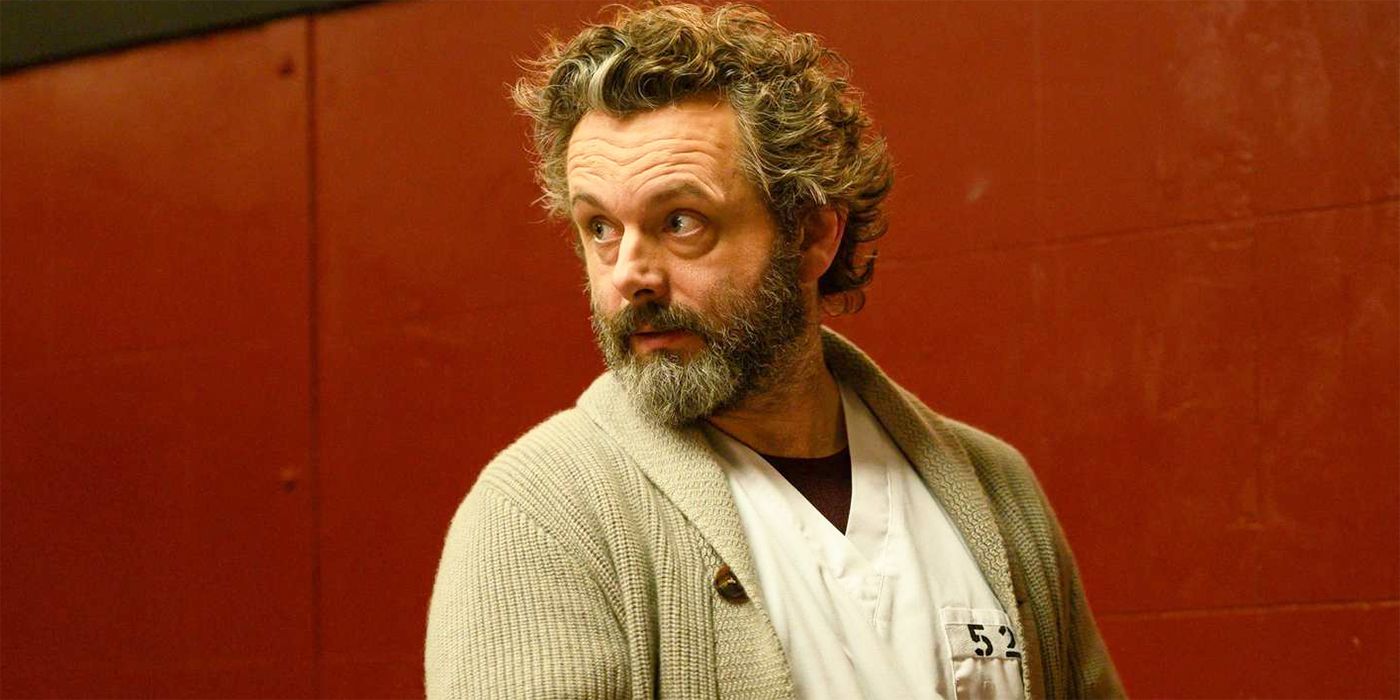 Michael Sheen looking to the side in Prodigal Son