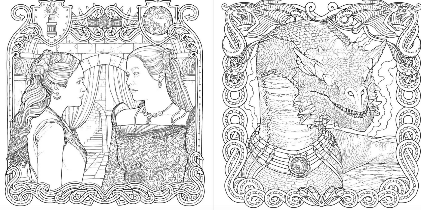 Pages of the House of the Dragon Coloring Book