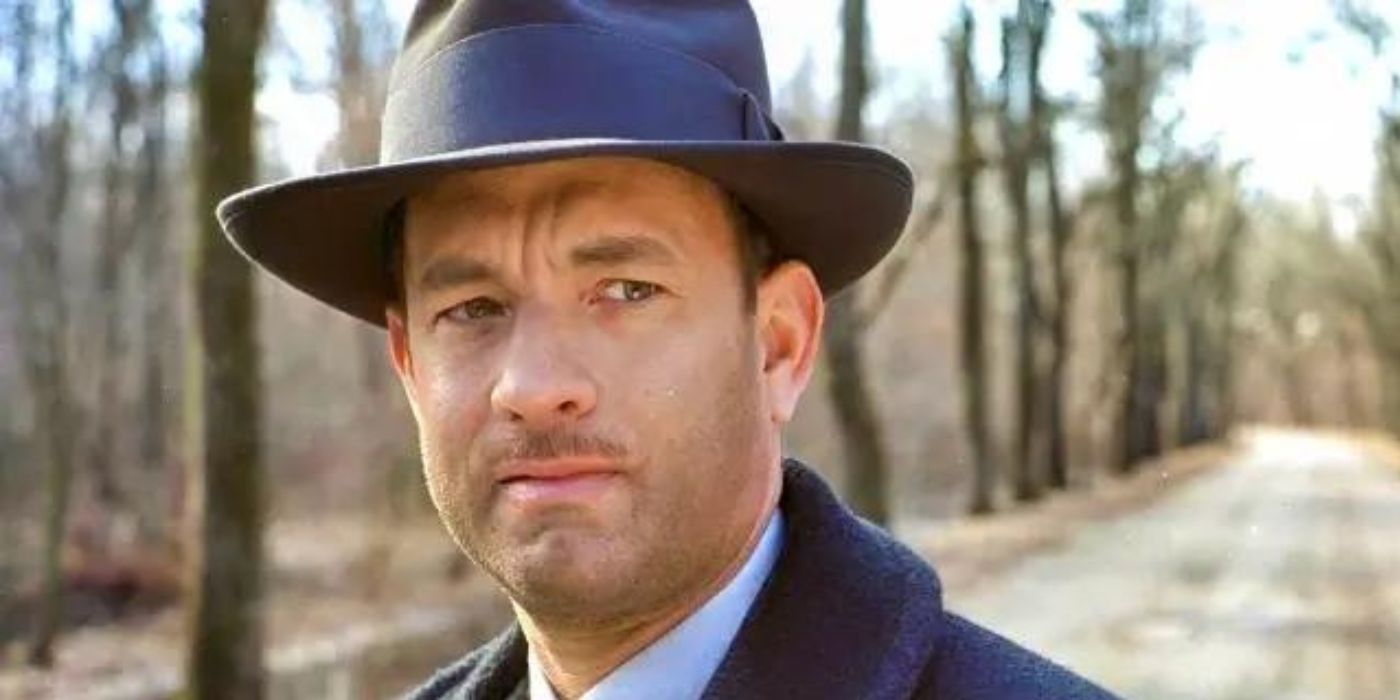 A close-up of Tom Hanks in Road to Perdition