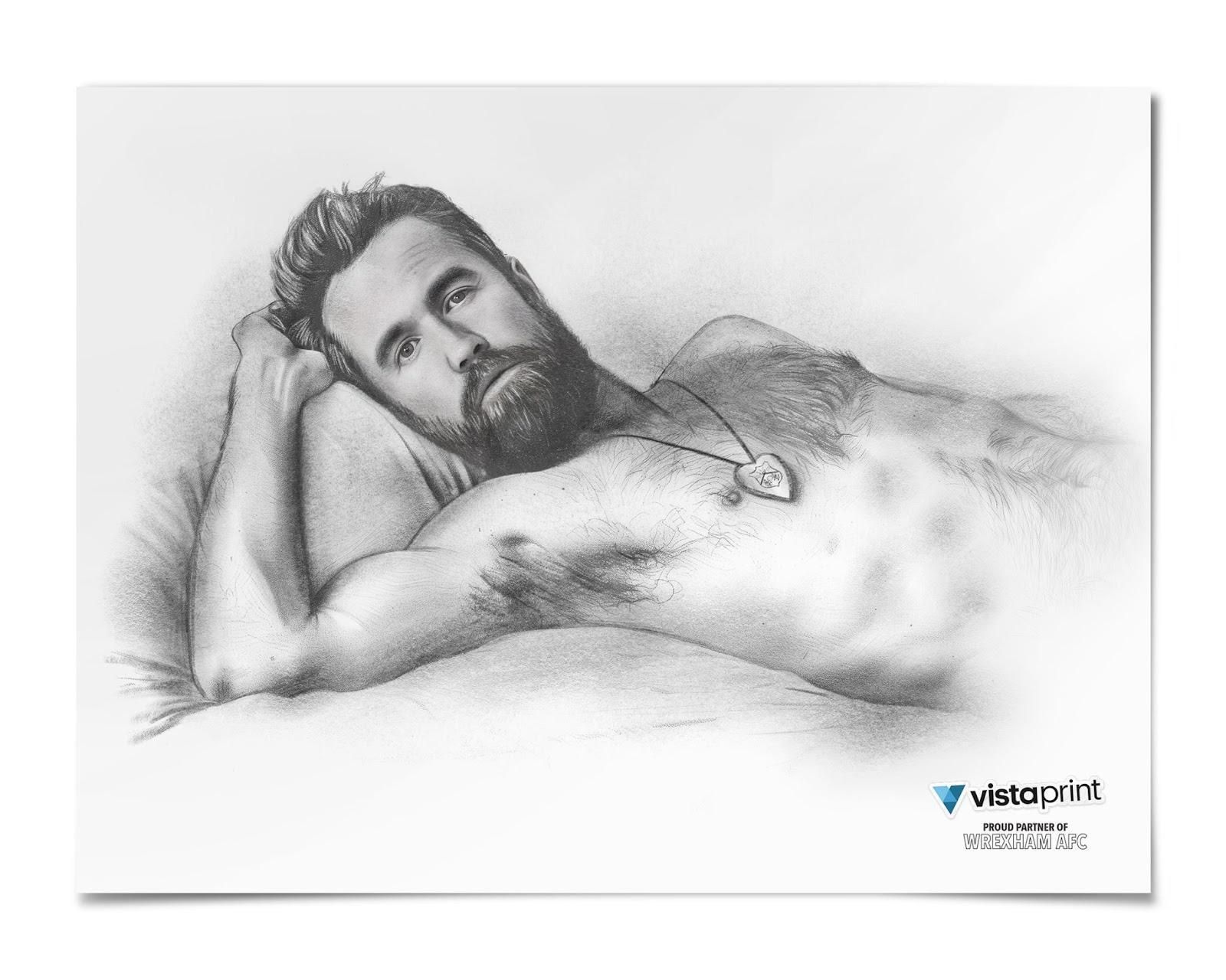 rob-mcelhenney-sketched-shrtless-like-rose-from-titanic-for-his-birthday