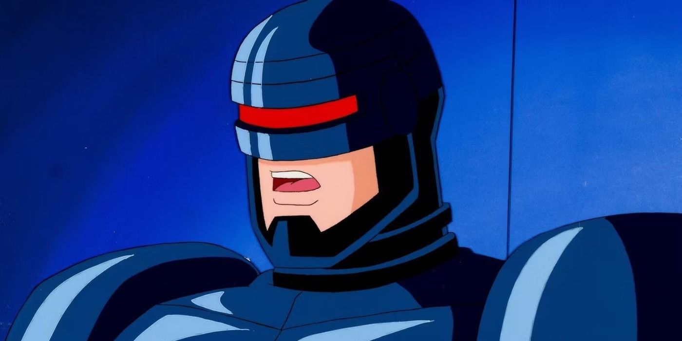 An animated RoboCop in 'RoboCop: Alpha Commando'