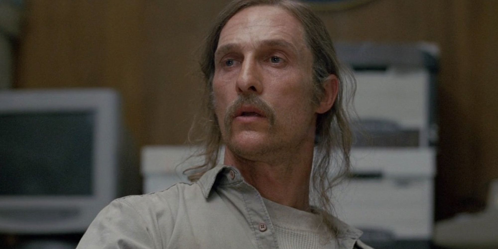 Rust Cohle Old True Detective looking disheveled.