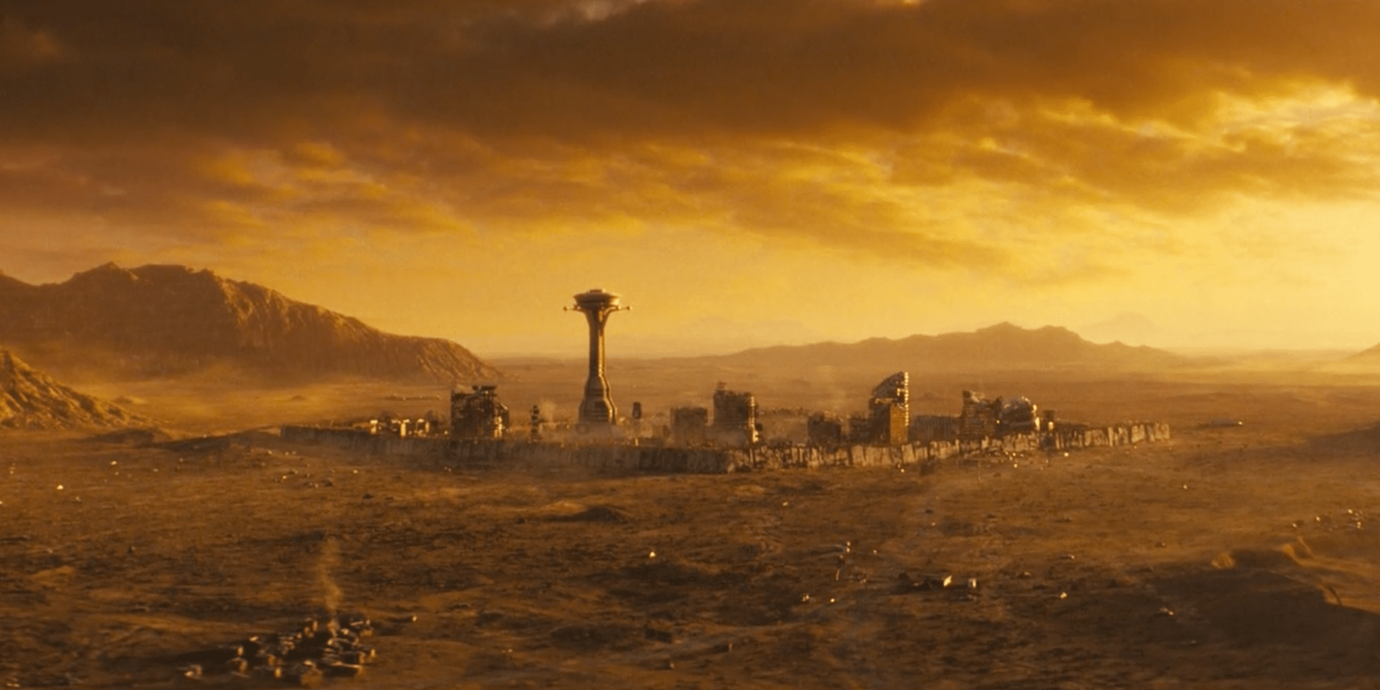 New Vegas Strip, final scene in Fallout Season 1 Episode 8, that shows the skyline of New Vegas from the distance 