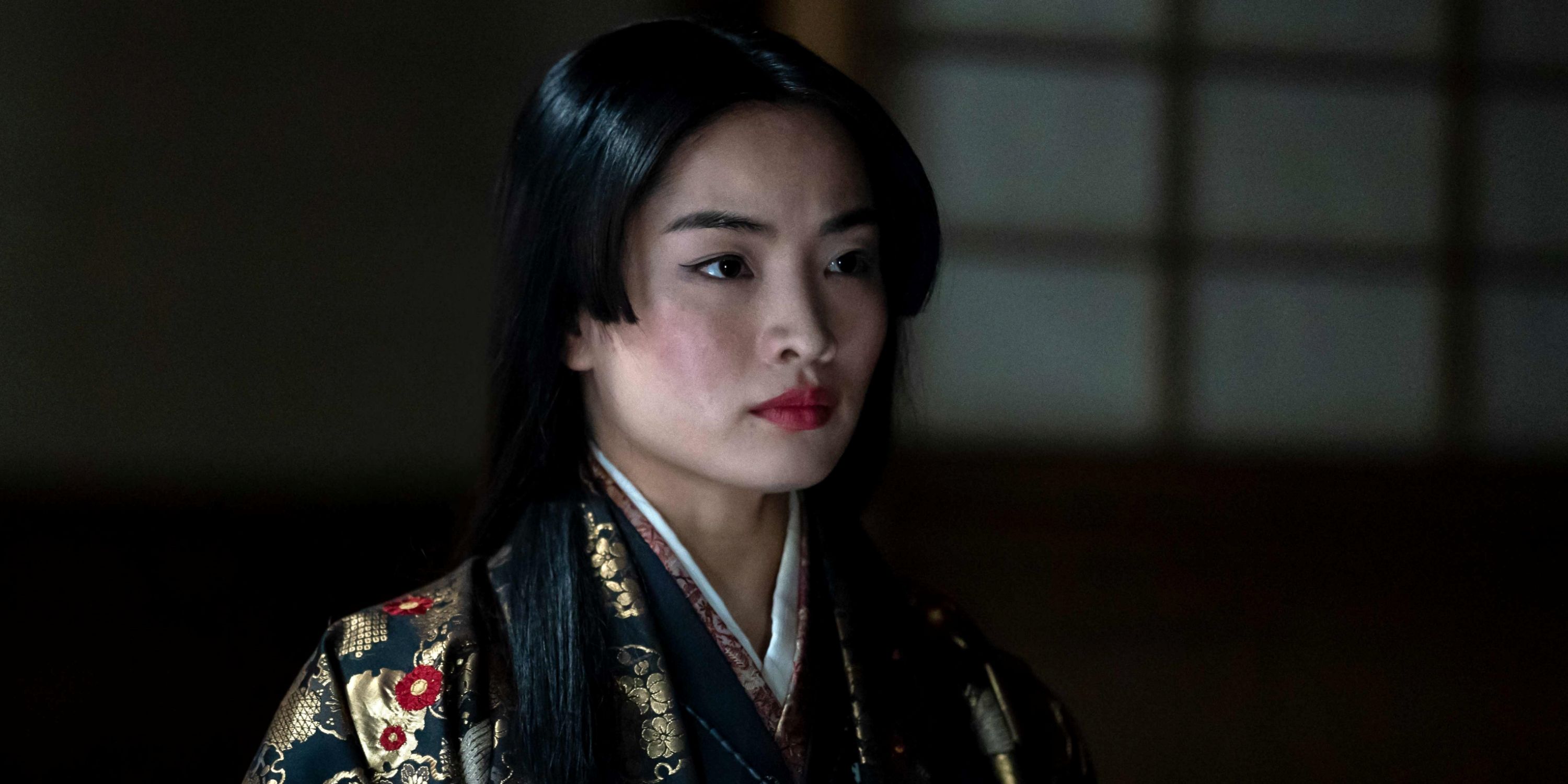 Anna Sawai as Toda Mariko in close up in Episode 8 of FX's Shogun