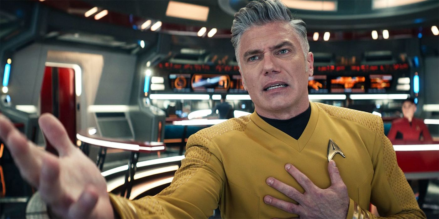 Anson Mount breaking out into dramatic song in Star Trek: Strange New Worlds episode Subspace Rhapsody