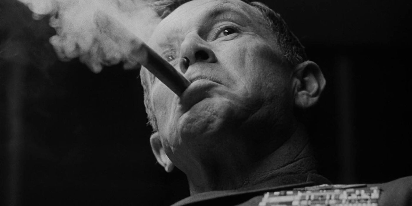 Jack D. Ripper smoking a cigar in Dr. Strangelove