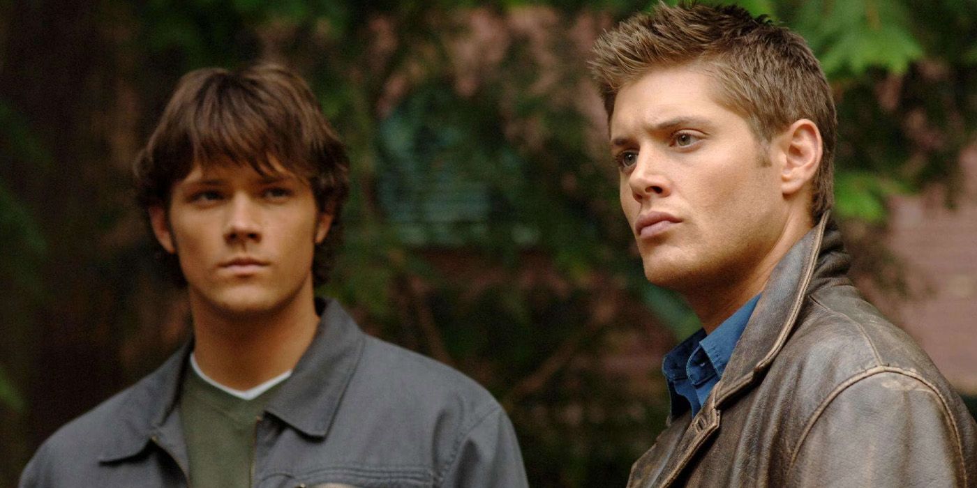 Jared Padalecki and Jensen Ackles as Sam and Dean Winchester looking annoyed in 'Supernatural.'